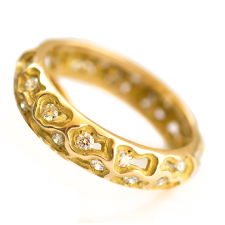 Anemone diamond ring (2 row)