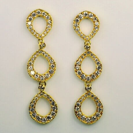 Triple Infinity Diamond Earrings Classic style jewelry
