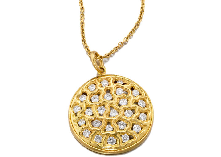 Classic Style Jewelry 18k Anemone Diamond Necklace