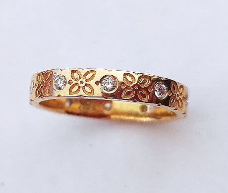 18k gold flower ring