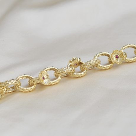 Brooke's Flower Gold Link Bracelet