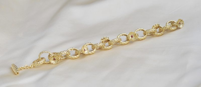 Brooke's Flower Gold Link Bracelet