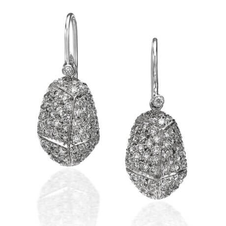 18k white gold drop diamond earrings