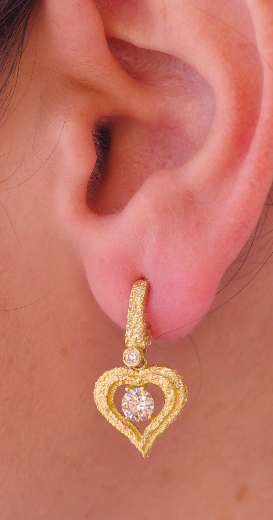 Designer Platinum Diamond Heart Earrings for Women JL PT E LC834